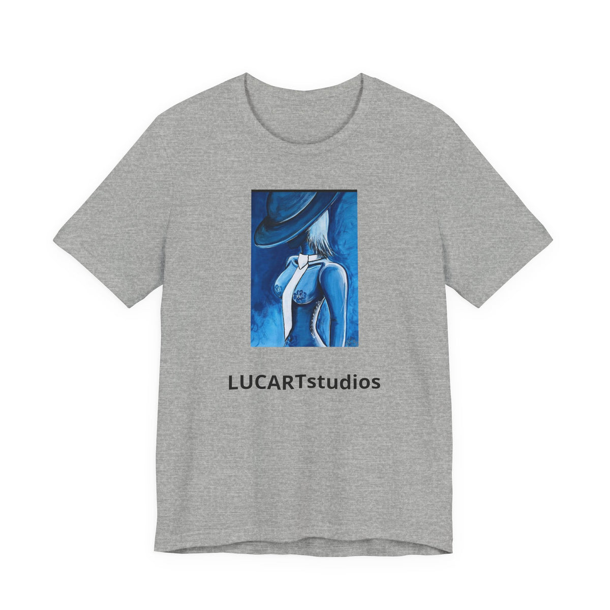 Blue Muse Art Tee — LUCARTstudios Woman in Hat Graphic T-Shirt