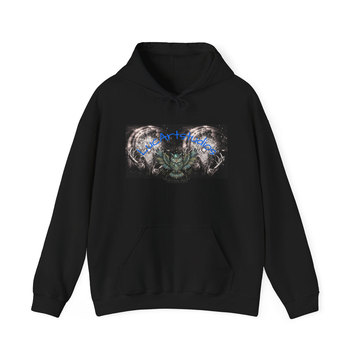 Demon Grunge Hoodie — Neon Script Chest Artwork