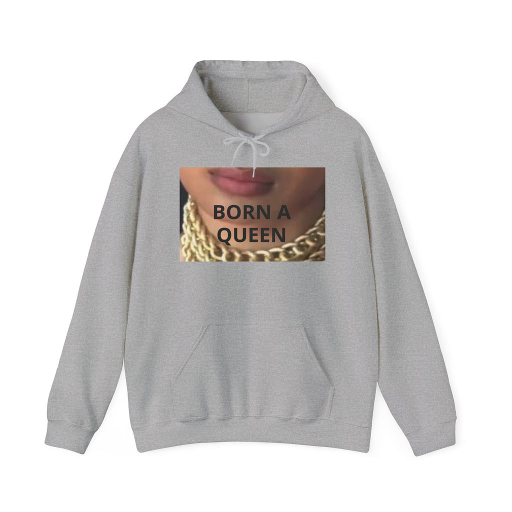 Born a Queen Hoodie - Empowering Crown Graphic Sweatshirt for Women