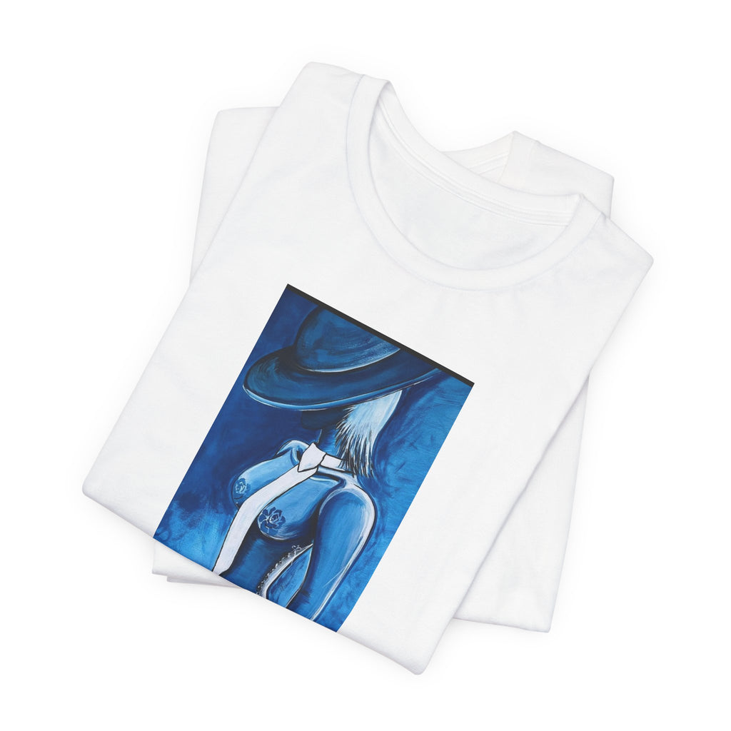 Blue Muse Art Tee — LUCARTstudios Woman in Hat Graphic T-Shirt