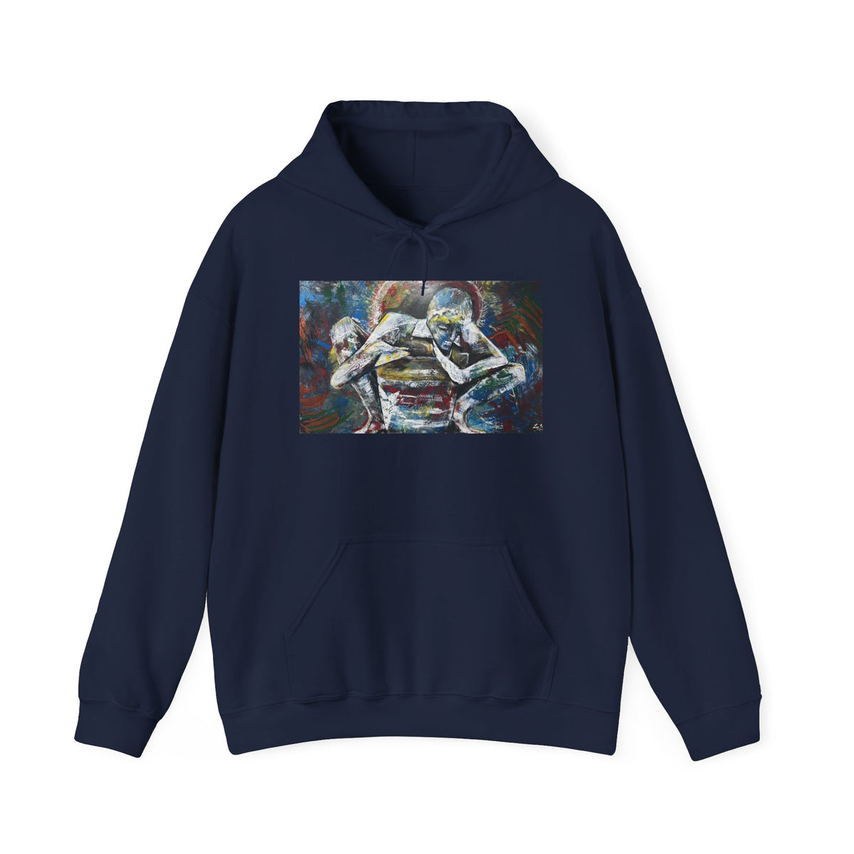 Abstract Wrestlers Hoodie — Artistic Sports Painting Pullover