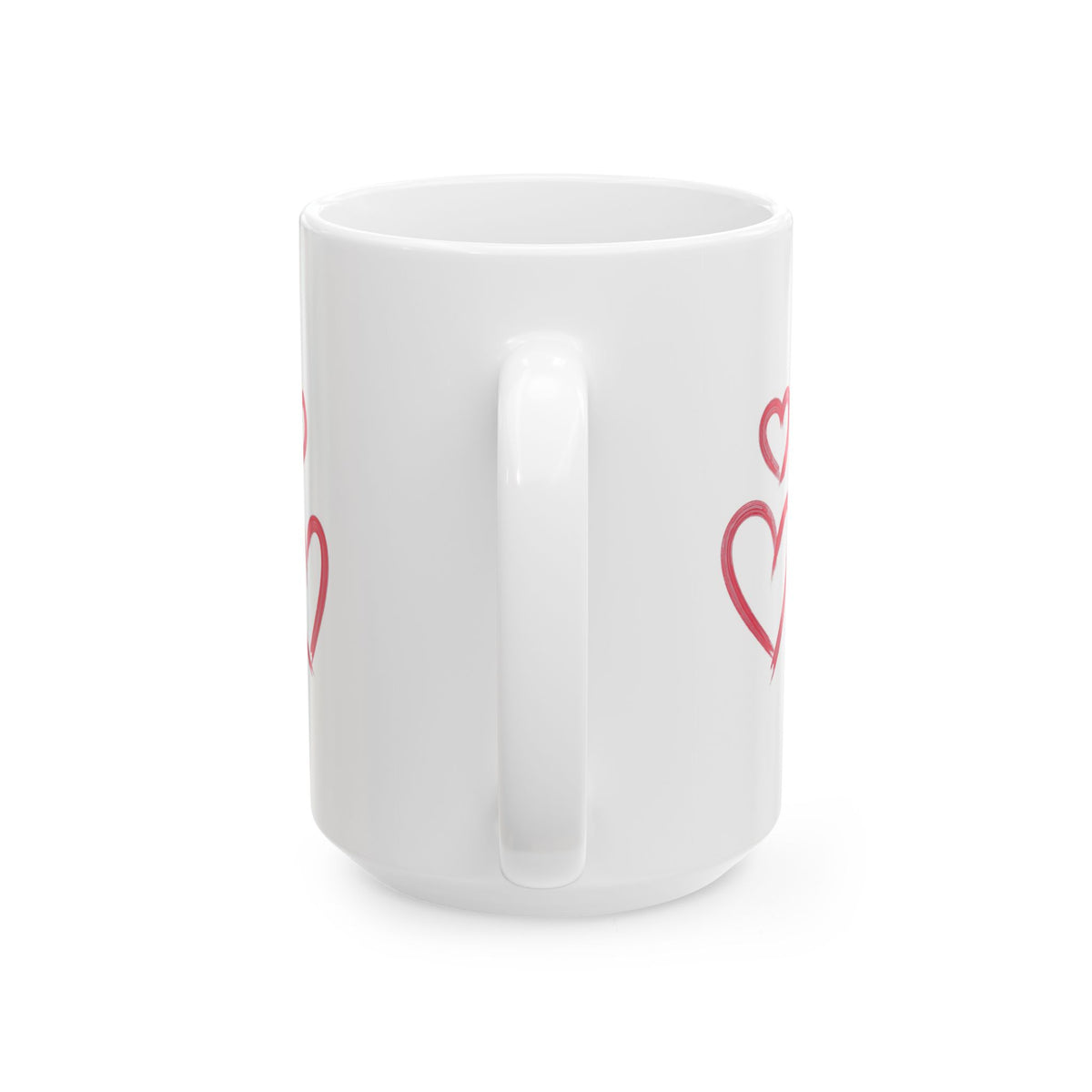 Red Heart Pattern Ceramic Mug
