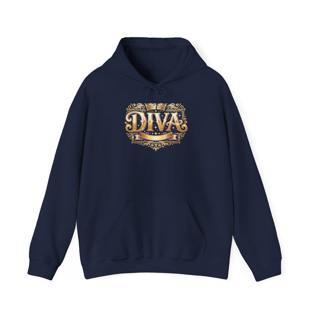 Diva Gold Foil Hoodie — Glam Statement Pullover for Stylish Women