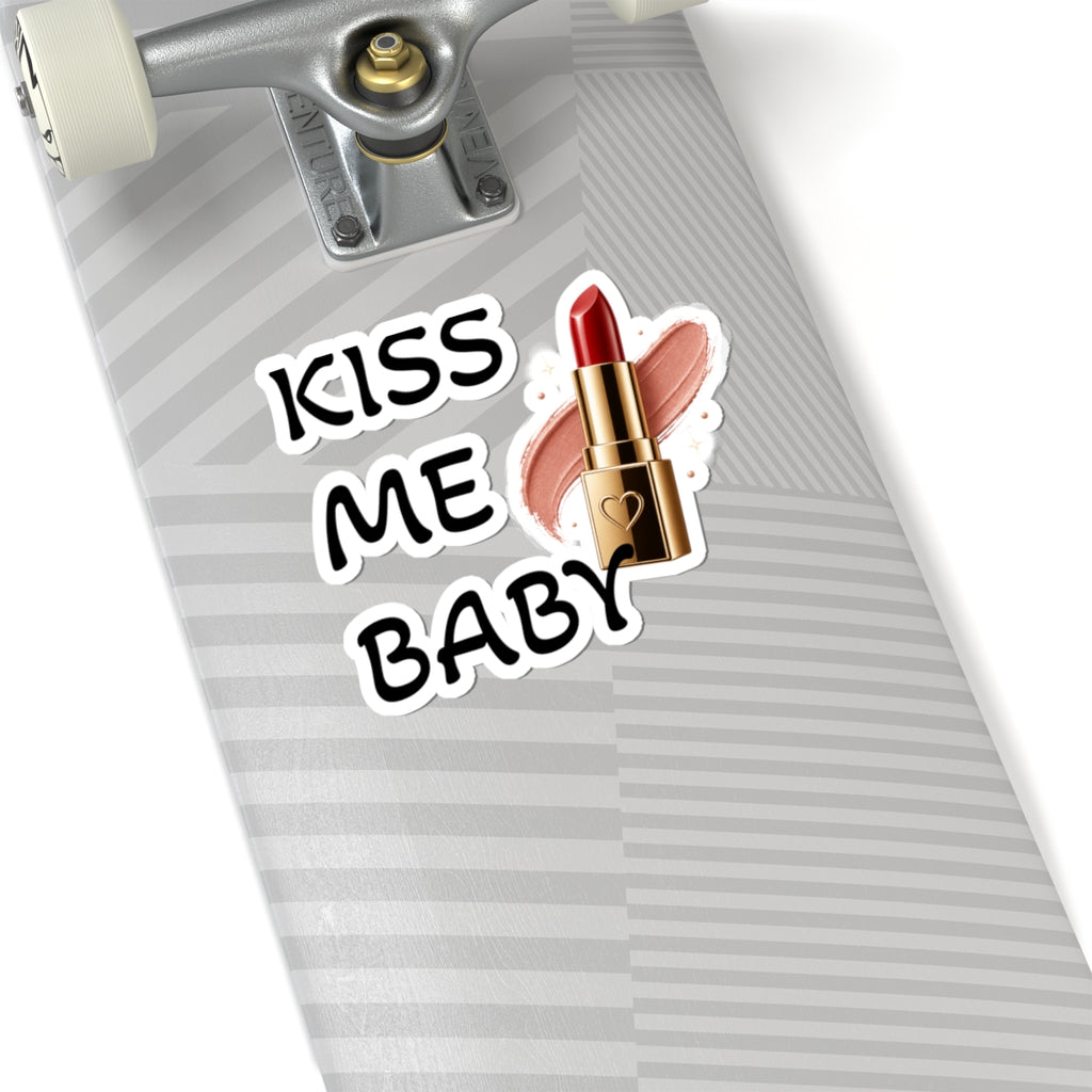 Kiss Me Baby Lipstick Sticker — Cute Cosmetic Vinyl Kiss-Cut Decal