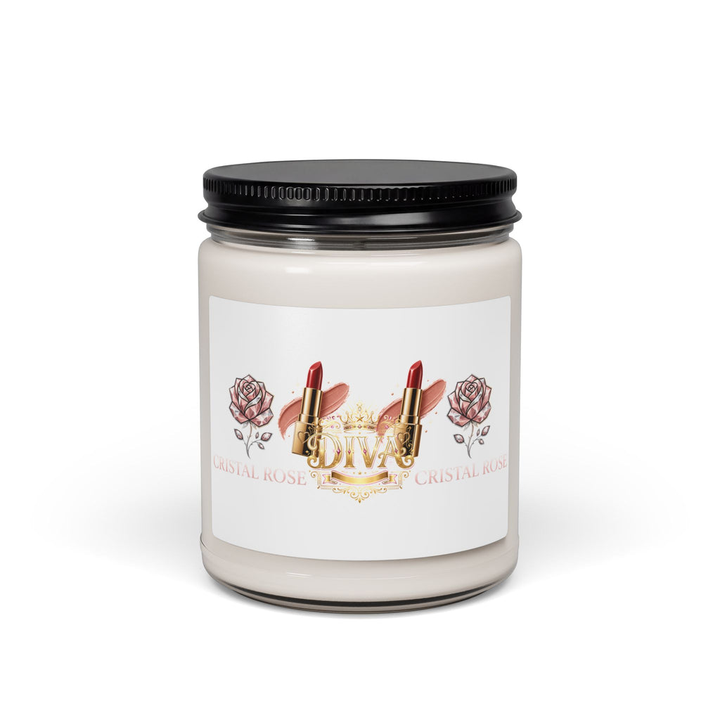 Scented Soy Candle — 'Love' Lipstick & Rose Fragrance, 9oz