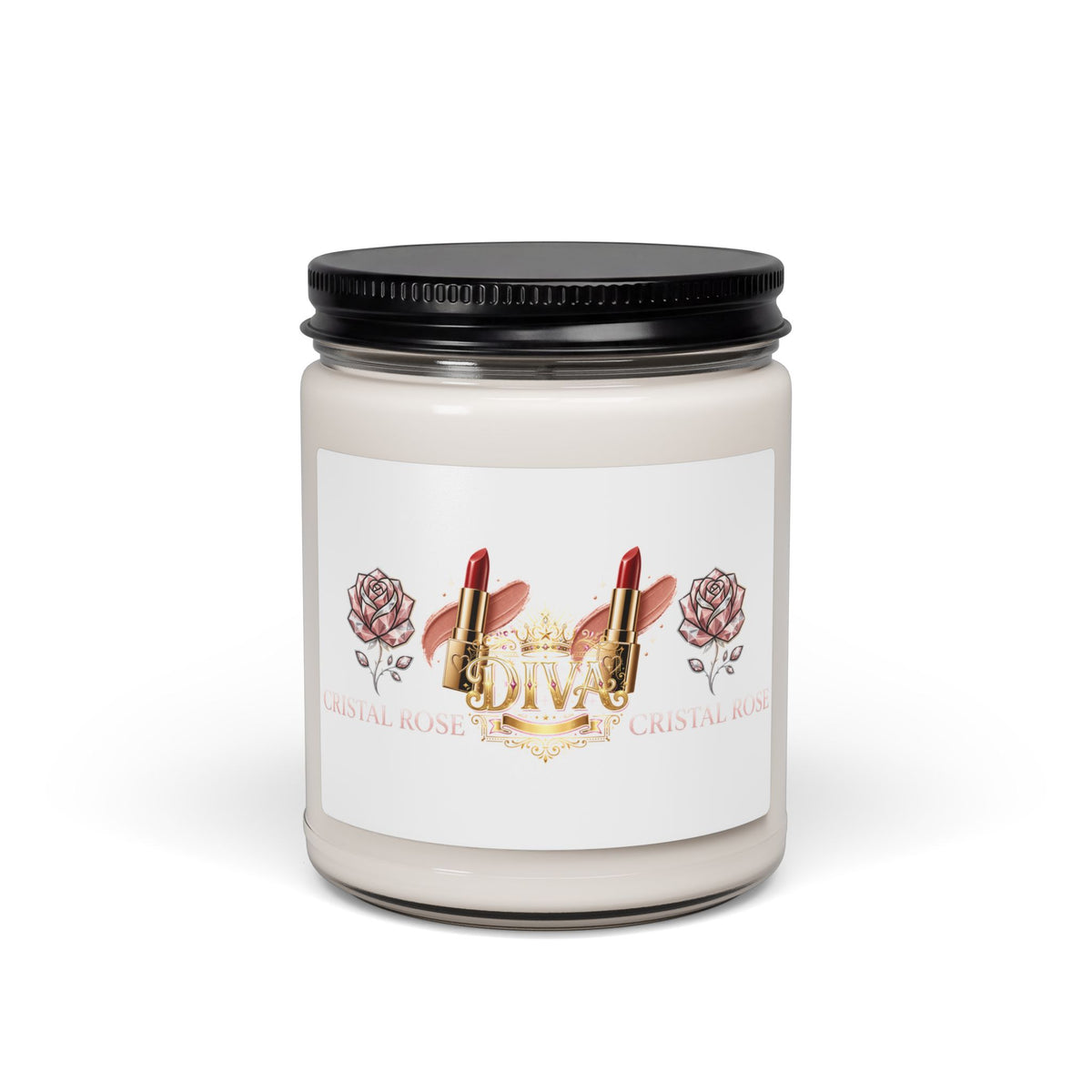 Scented Soy Candle — 'Love' Lipstick & Rose Fragrance, 9oz