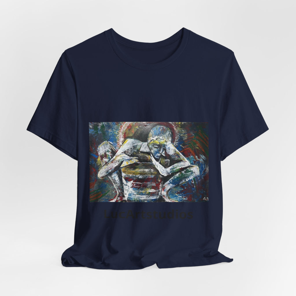 Abstract Figurative Art Tee — LucArtstudios Printed Short Sleeve T‑Shirt
