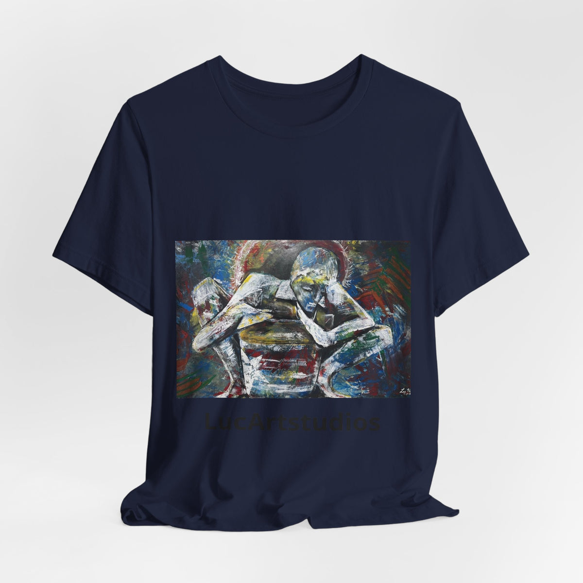 Abstract Figurative Art Tee — LucArtstudios Printed Short Sleeve T‑Shirt