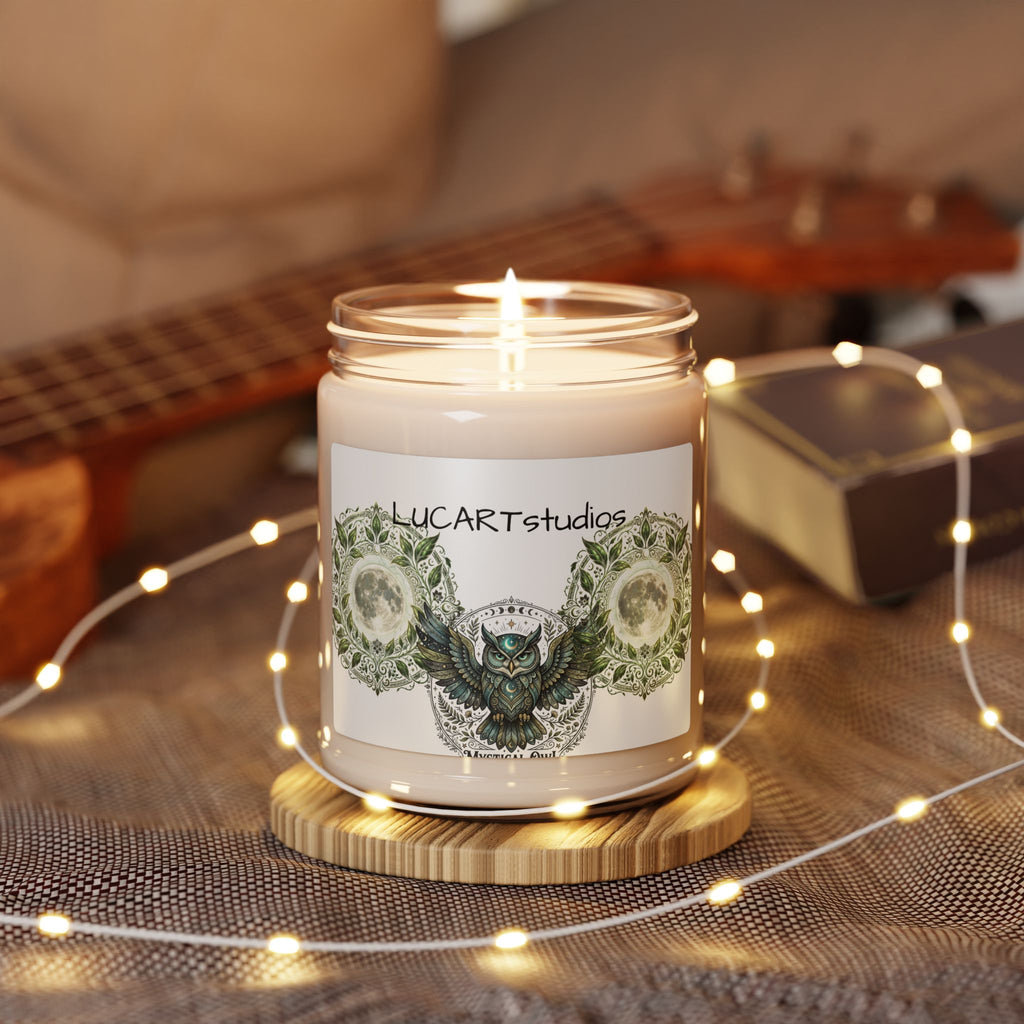 Owl Mandala Soy Candle — 9oz Scented Jar (LUCARTstudios)