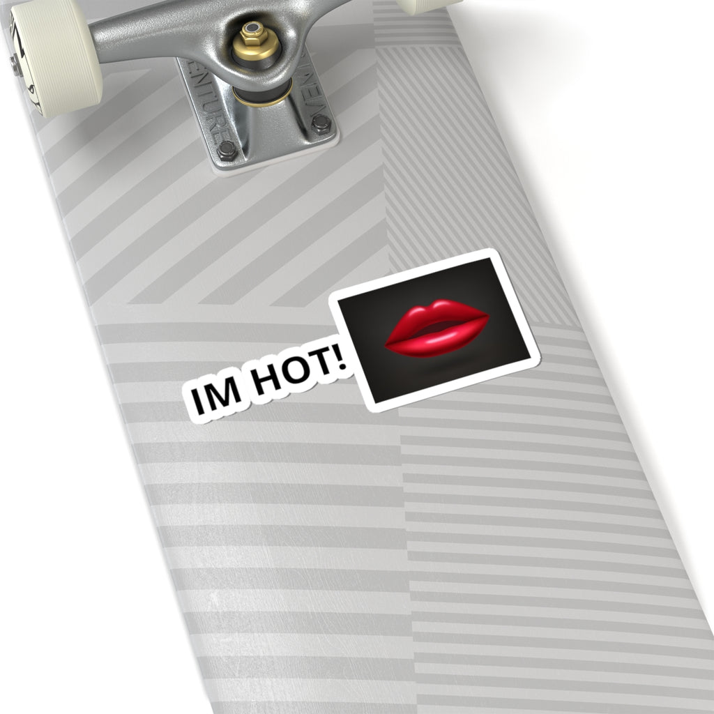 “IM HOT!” Kiss-Cut Sticker — Red Lips Graphic Sticker