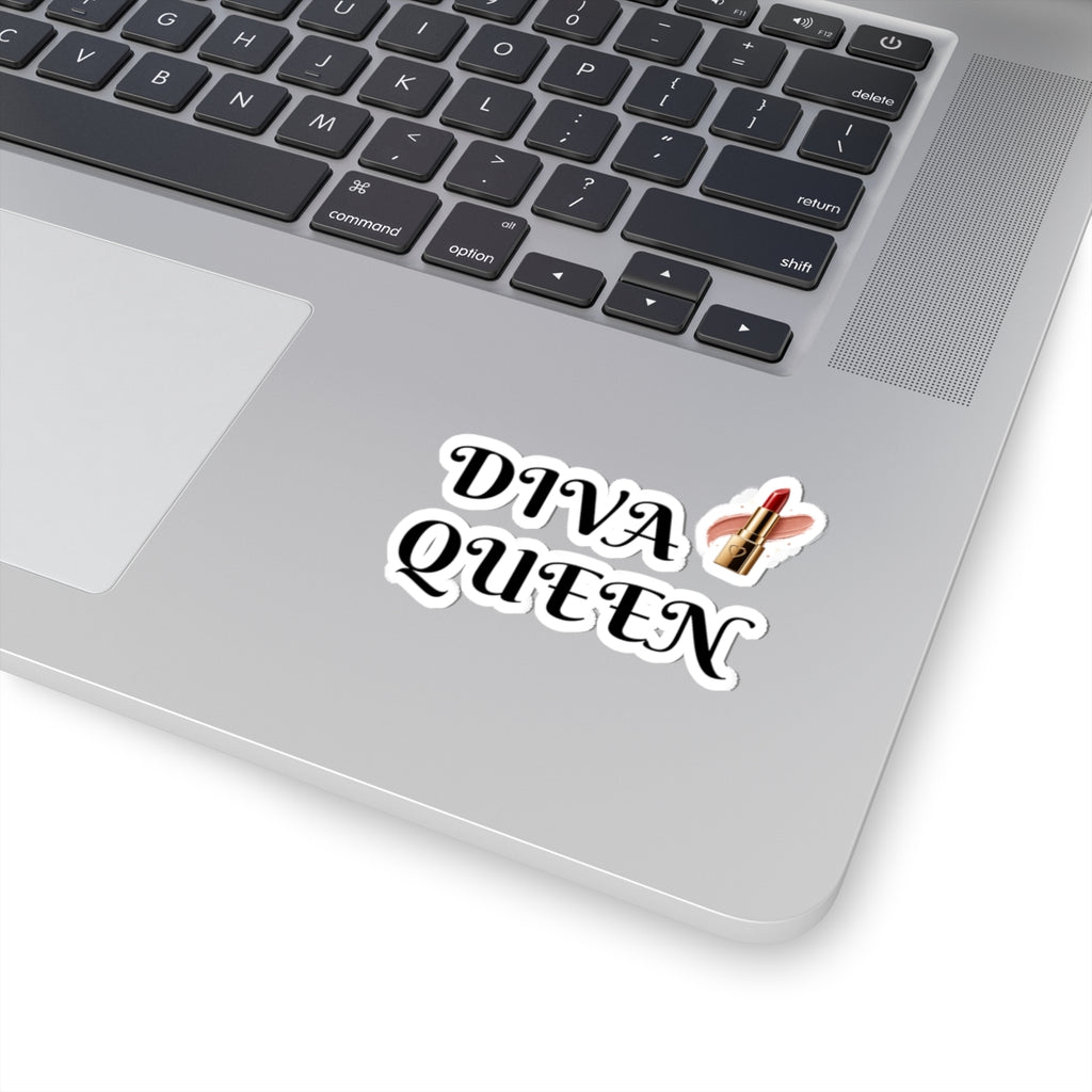 Diva Queen Kiss-Cut Sticker – Lipstick Graphic Sticker for Laptops & Makeup Lovers