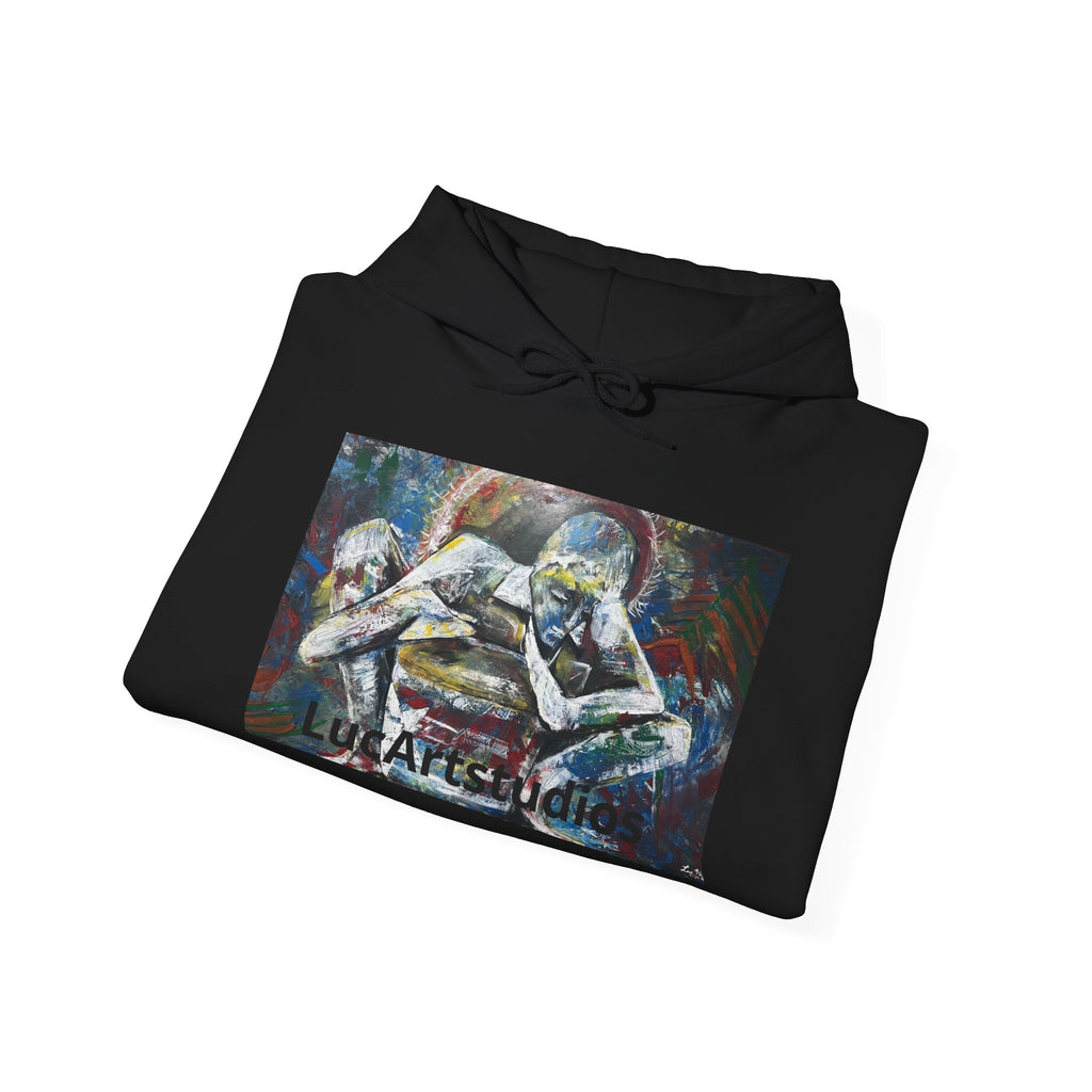 Artistic Embrace Hoodie — Abstract Couple Painting Sweatshirt