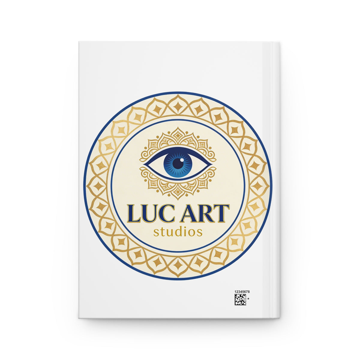 Luc Art Studios Hardcover Journal — Blue Evil Eye Logo Lined Notebook