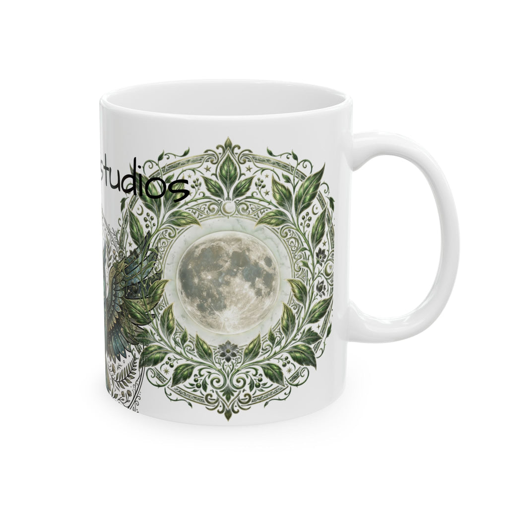 Owl Mandala Ceramic Mug (11oz & 15oz) — Boho Mystic Woodland Coffee Cup