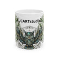 Mystic Owl Ceramic Mug — Boho Mandala Woodland Coffee Cup (11oz/15oz)