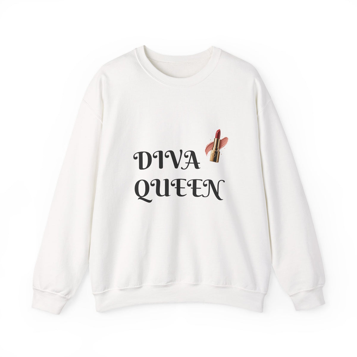 Diva Queen Sweatshirt – Lipstick Graphic Cozy Crewneck for Women