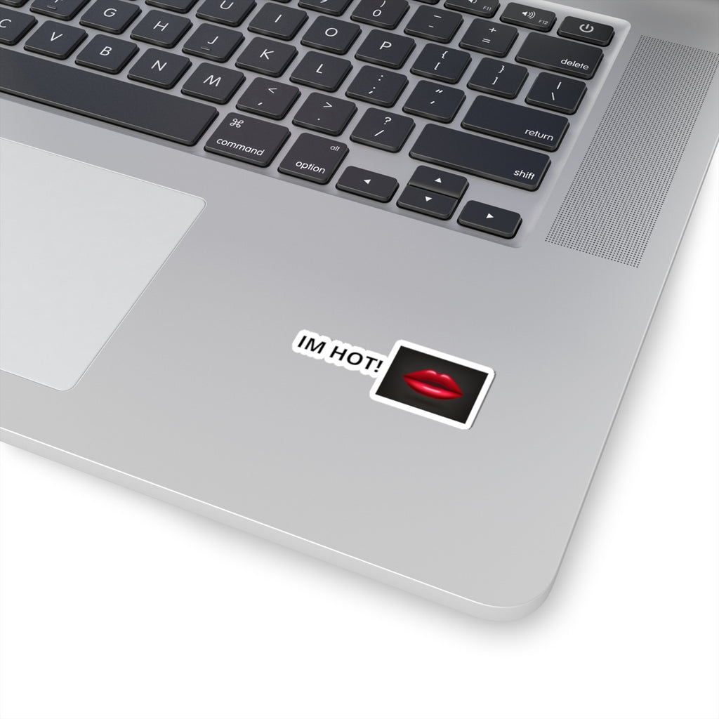 “IM HOT!” Kiss-Cut Sticker — Red Lips Graphic Sticker