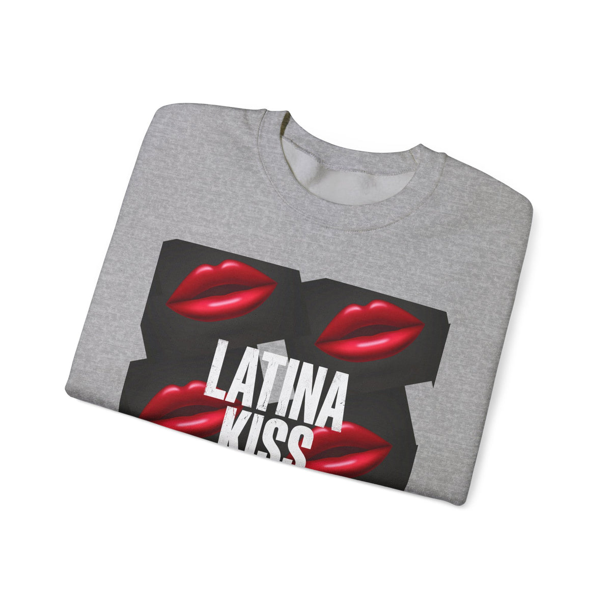 Latina Kiss Crewneck Sweatshirt — Bold Red Lips Graphic