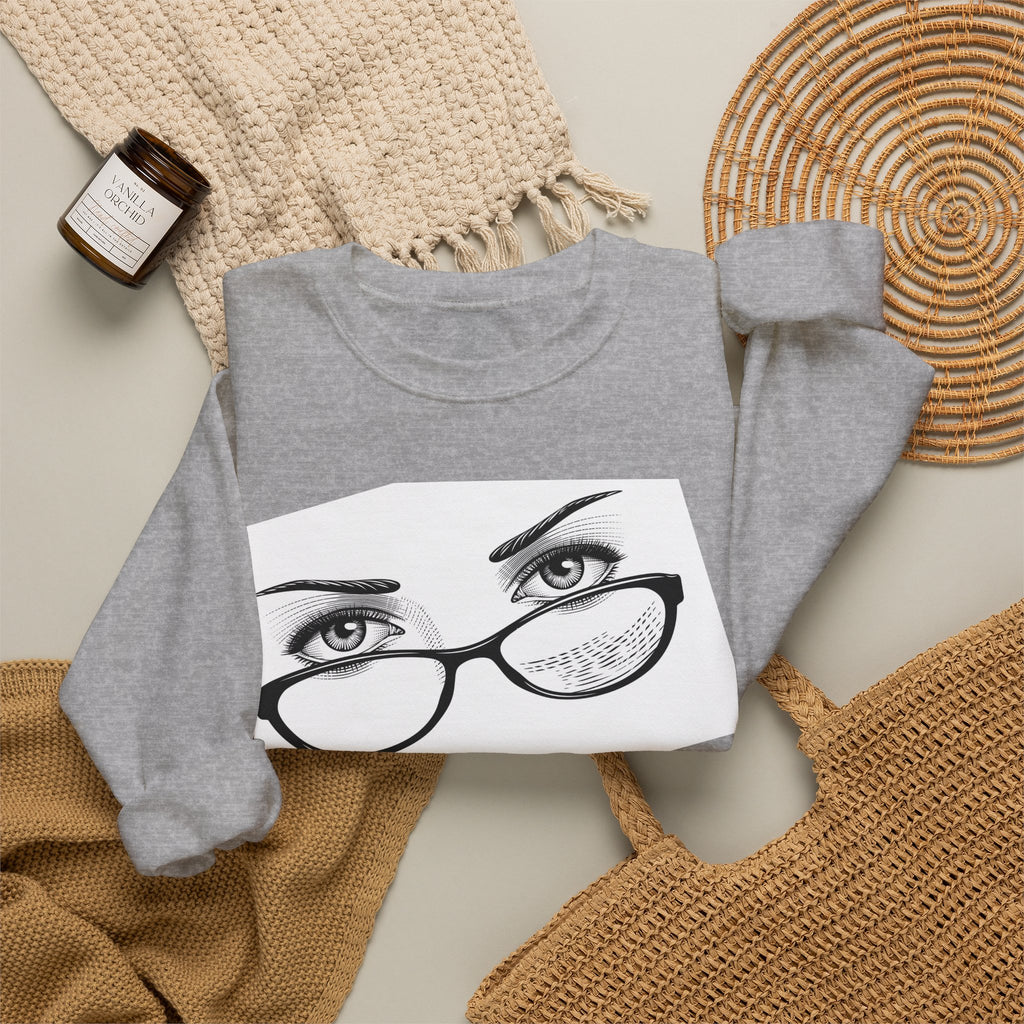 Crewneck Sweatshirt — ‘Stop Staring’ Eyeglasses Graphic