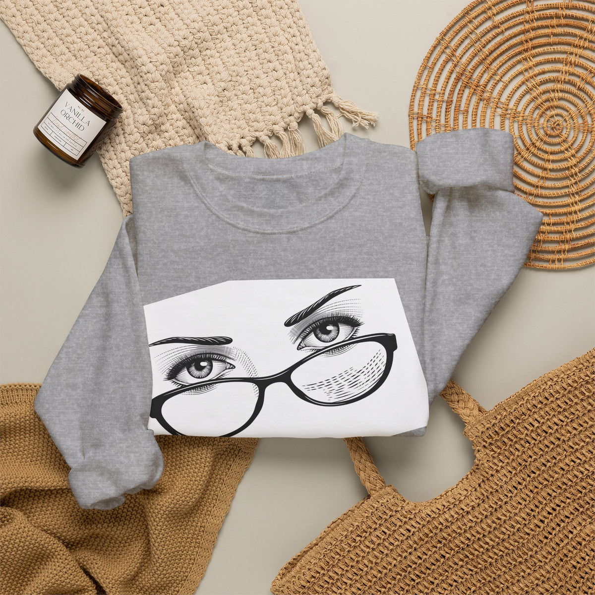 Crewneck Sweatshirt — ‘Stop Staring’ Eyeglasses Graphic