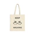 Keep Walking Canvas Tote Bag — Minimalist Glasses & Eyes Eco Shopper