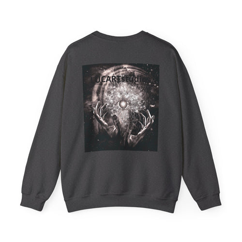 Angel Moon Crewneck Sweatshirt — Celestial Guardian Graphic