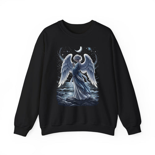 Angel Wings Crewneck Sweatshirt — Moonlit Guardian Graphic