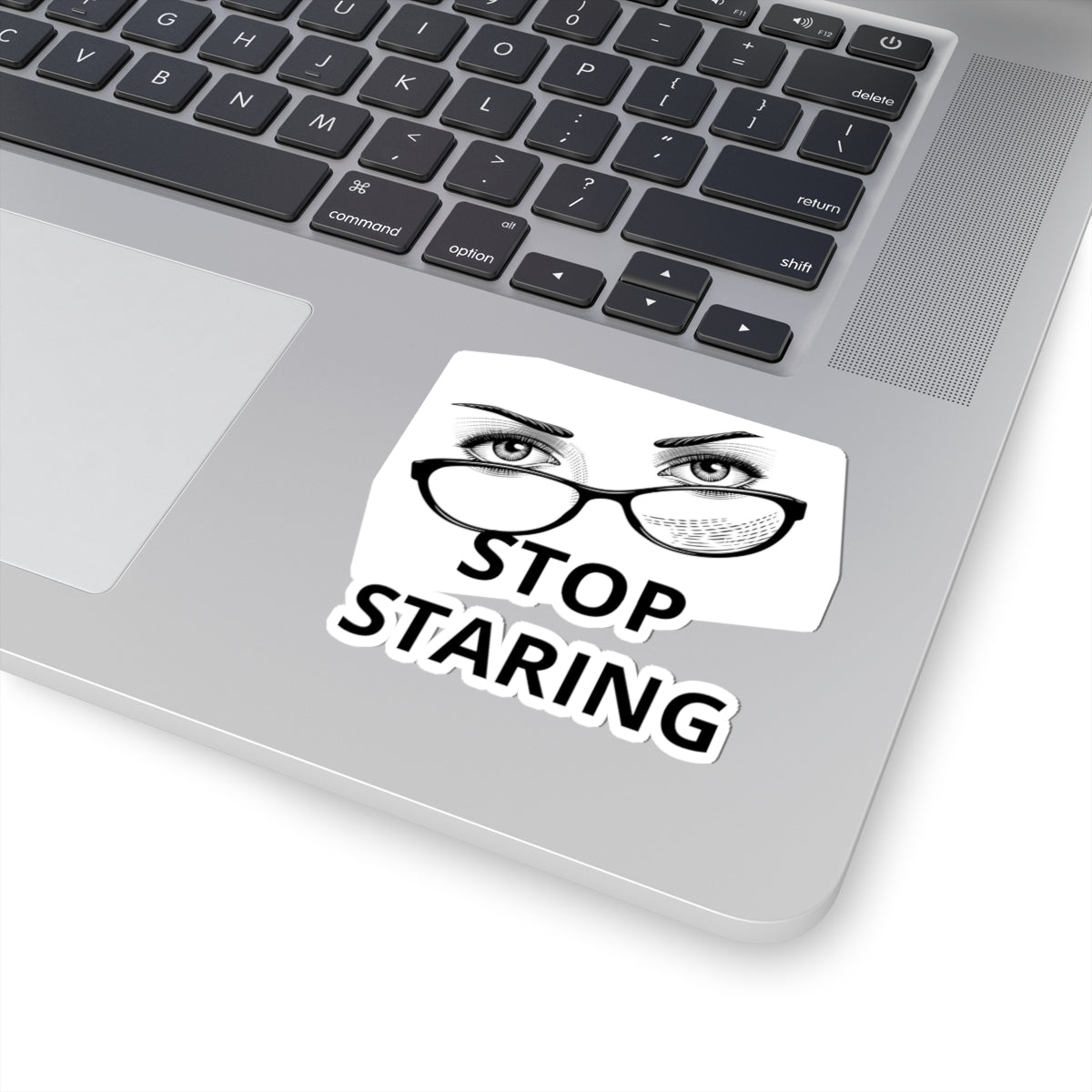 Stop Staring Sticker — Funny Glasses Eyes Kiss-Cut Laptop Decal
