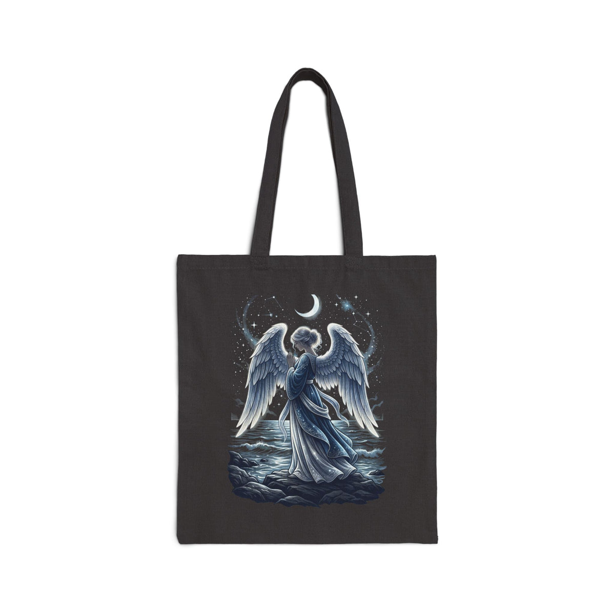Angel Wings Tote Bag — Gothic Guardian Canvas Tote