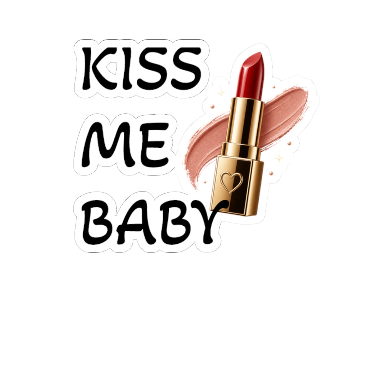 Kiss Me Baby Lipstick Sticker — Cute Cosmetic Vinyl Kiss-Cut Decal