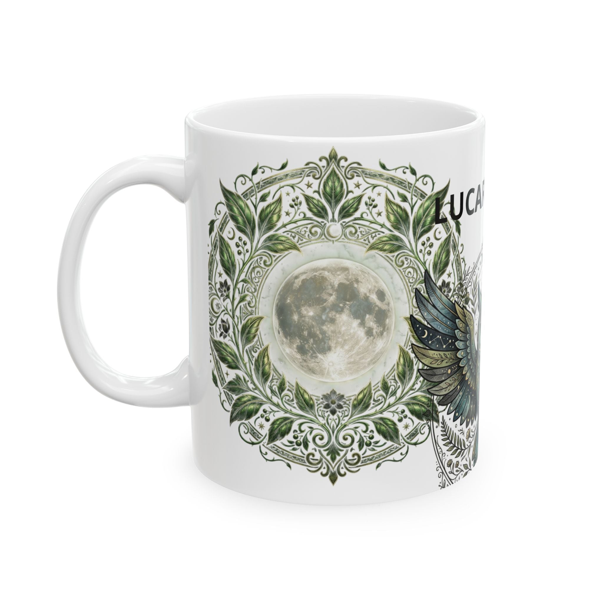 Mystic Owl Ceramic Mug — Boho Mandala Woodland Coffee Cup (11oz/15oz)