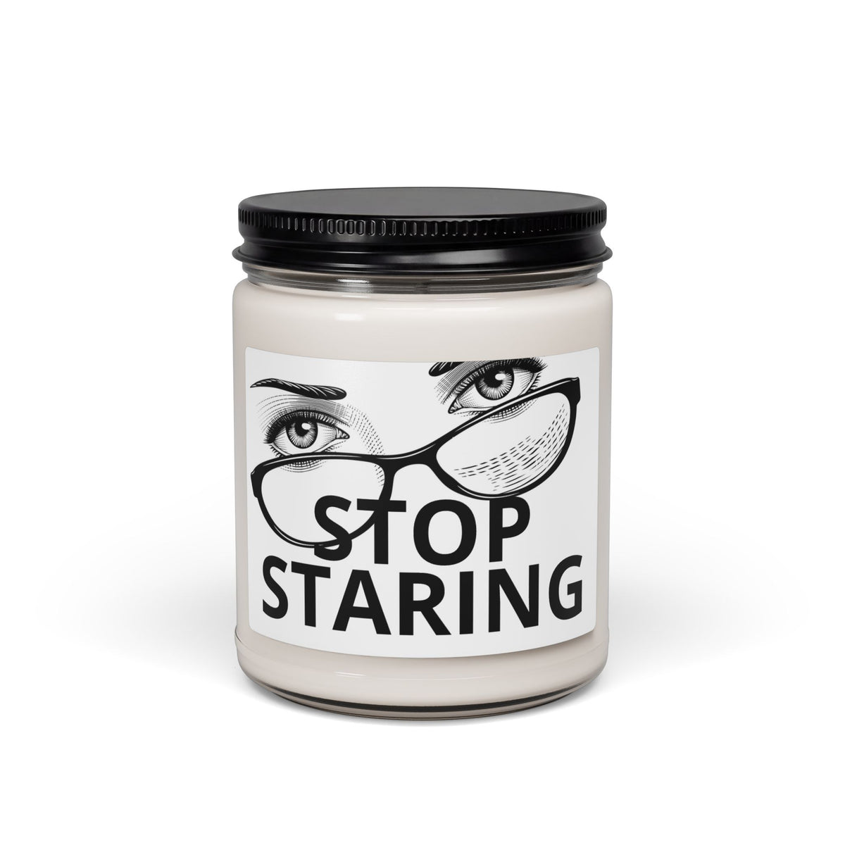 Stop Staring Soy Candle — 9oz Scented Jar Candle with Bold Eye Graphic