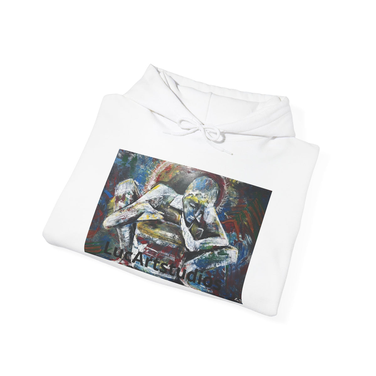 Artistic Embrace Hoodie — Abstract Couple Painting Sweatshirt