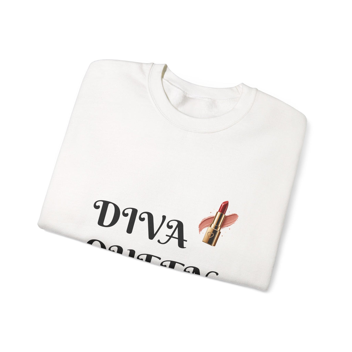 Diva Queen Sweatshirt – Lipstick Graphic Cozy Crewneck for Women