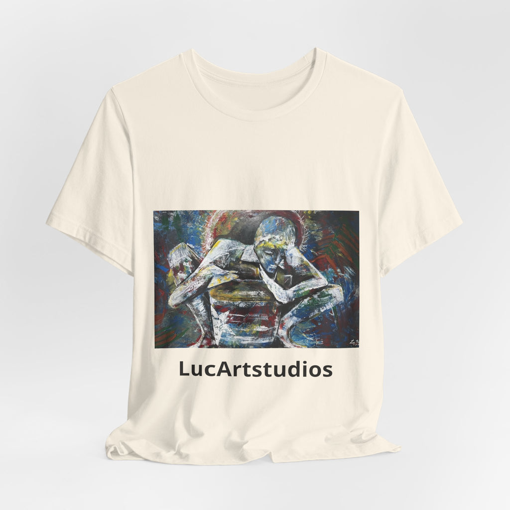 Abstract Figurative Art Tee — LucArtstudios Printed Short Sleeve T‑Shirt