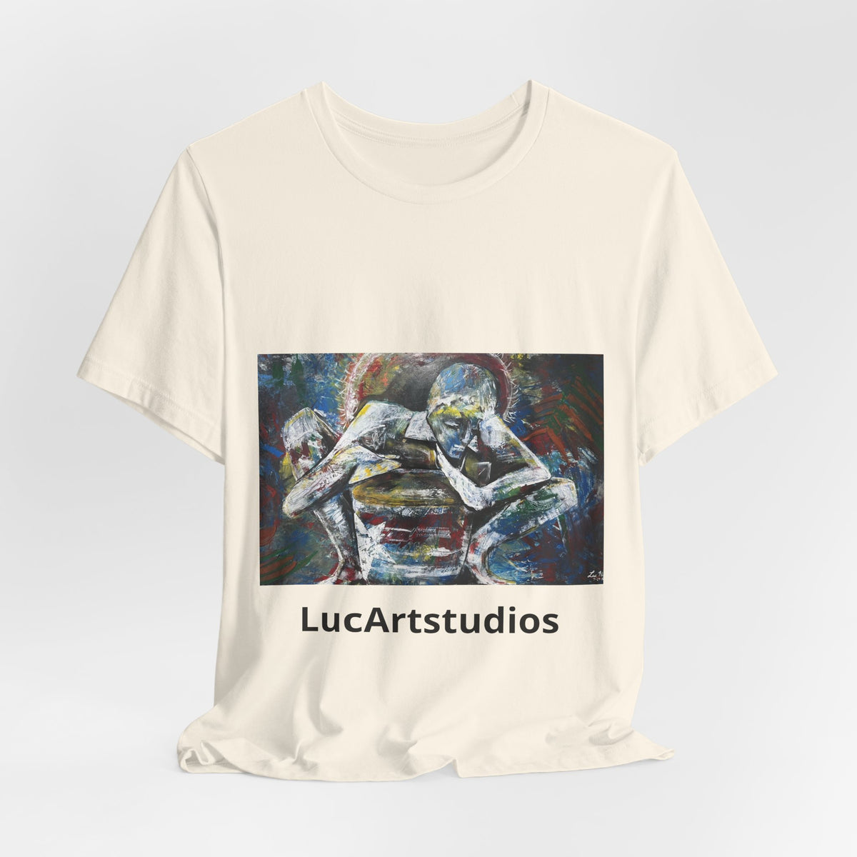 Abstract Figurative Art Tee — LucArtstudios Printed Short Sleeve T‑Shirt