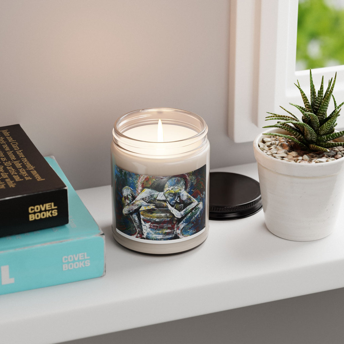 Soy Candle — Abstract Embrace Art Jar (9 oz)