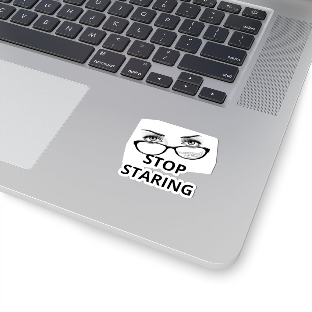 Stop Staring Sticker — Funny Glasses Eyes Kiss-Cut Laptop Decal