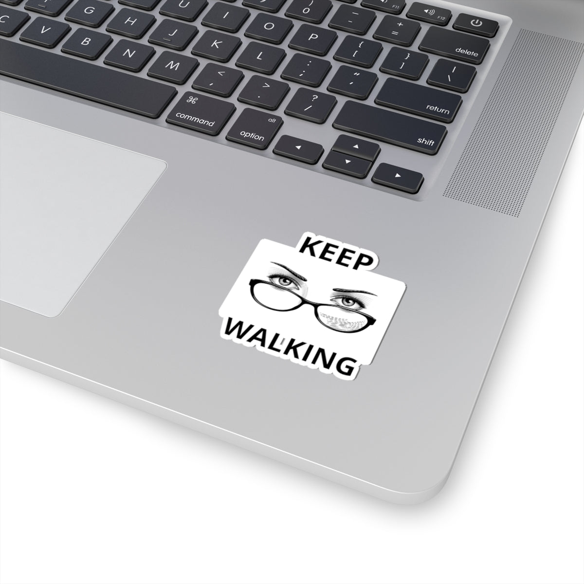 Keep Walking Sticker — Retro Eyeglasses & Eyes Vinyl Kiss-Cut Decal