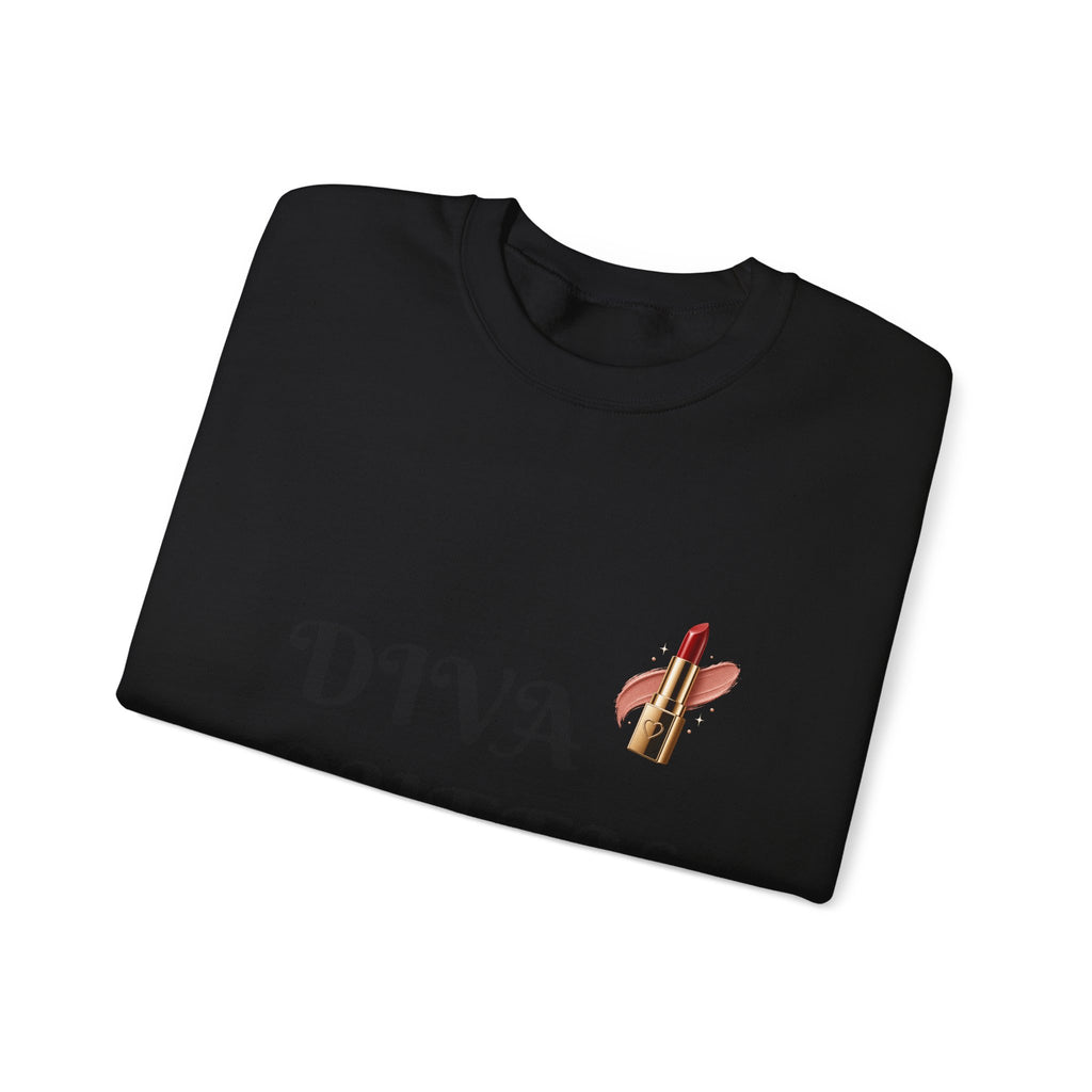 Diva Queen Sweatshirt – Lipstick Graphic Cozy Crewneck for Women