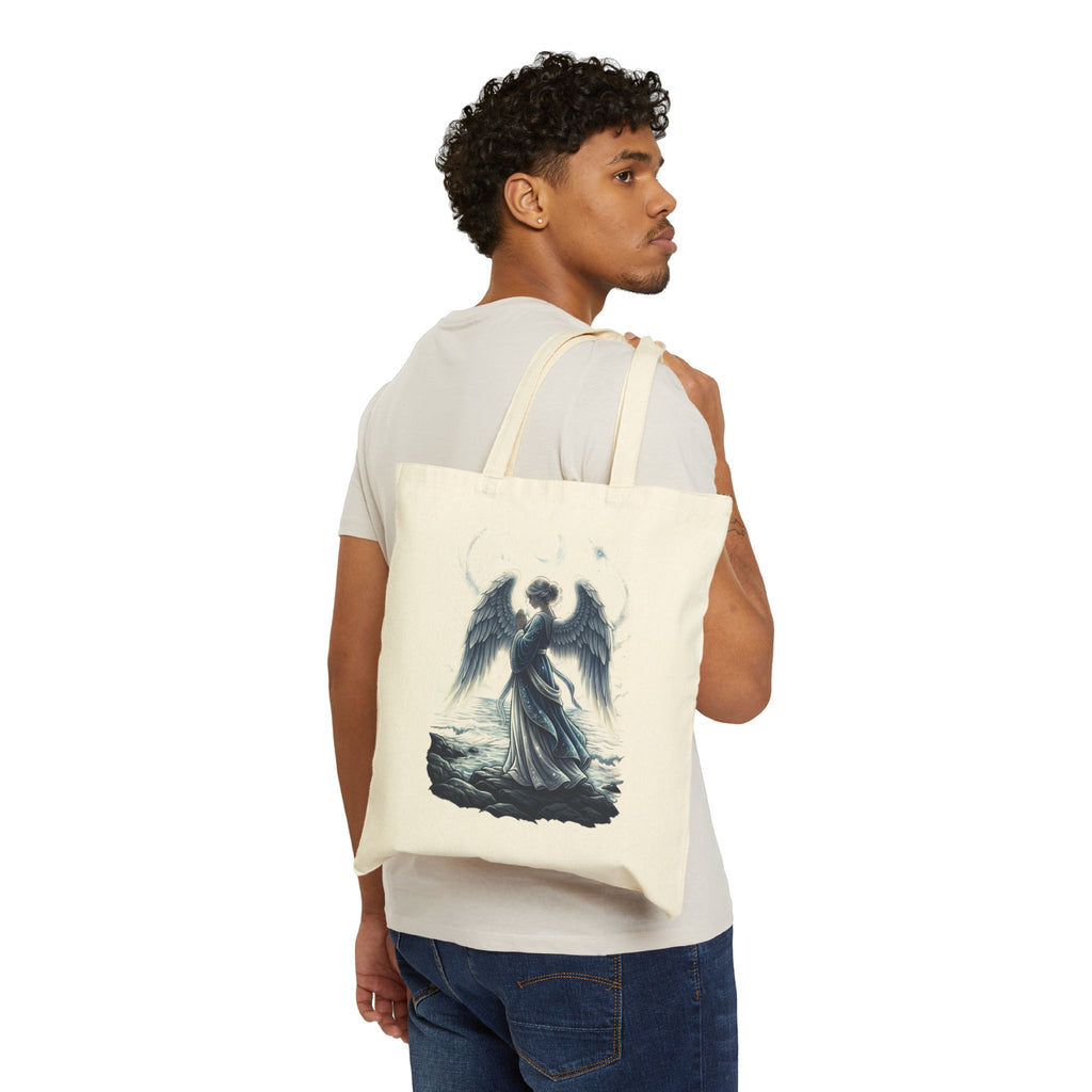 Angel Wings Tote Bag — Gothic Guardian Canvas Tote