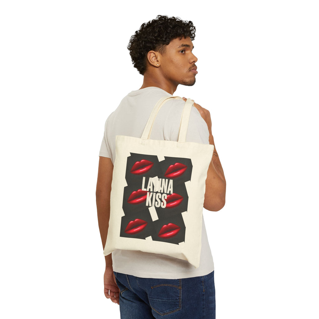 Tote Bag — 'Layna Kiss' Red Lips Graphic Canvas Tote