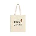 Diva Queen Canvas Tote Bag — Feminine Makeup & Lipstick Reusable Shopper