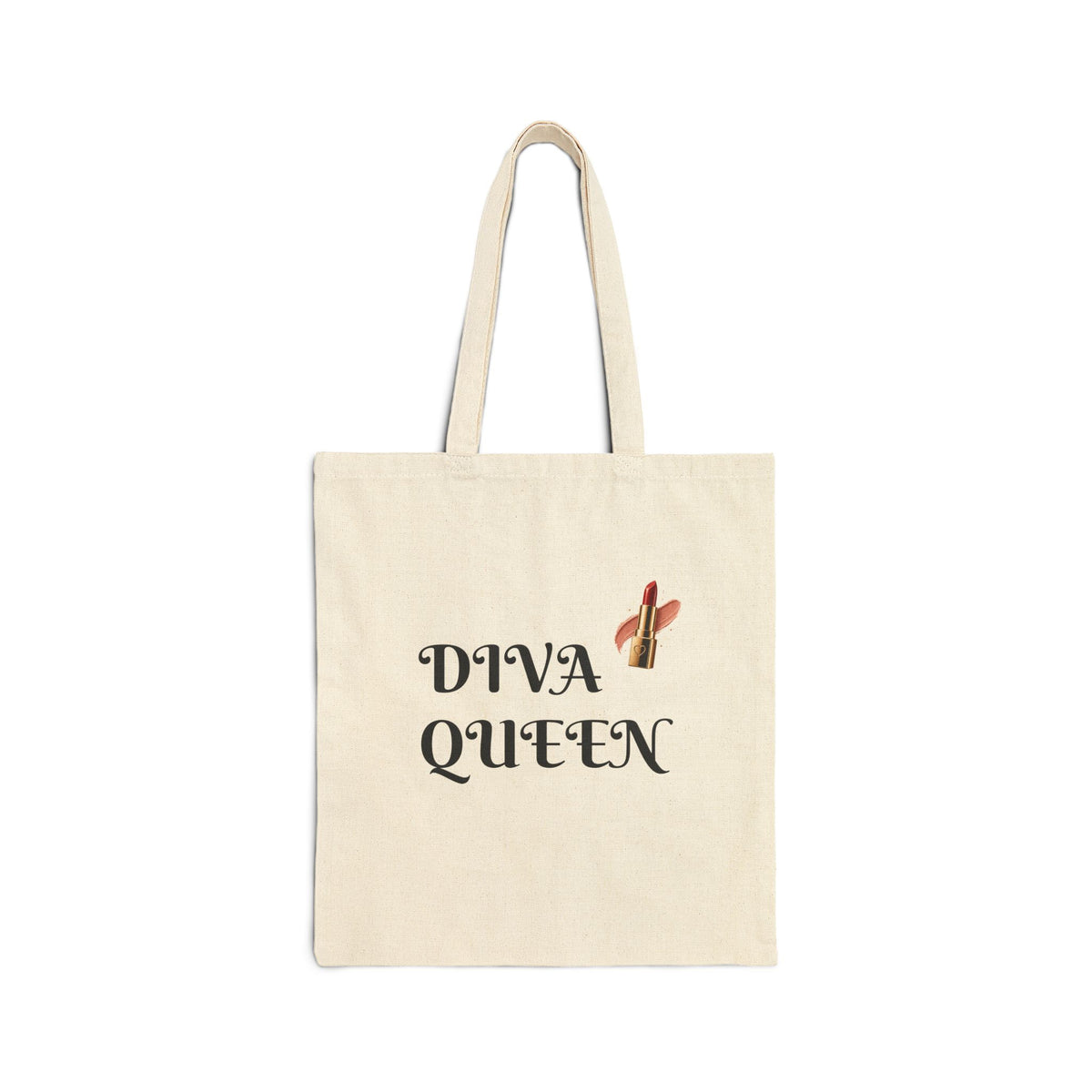 Diva Queen Canvas Tote Bag — Feminine Makeup & Lipstick Reusable Shopper