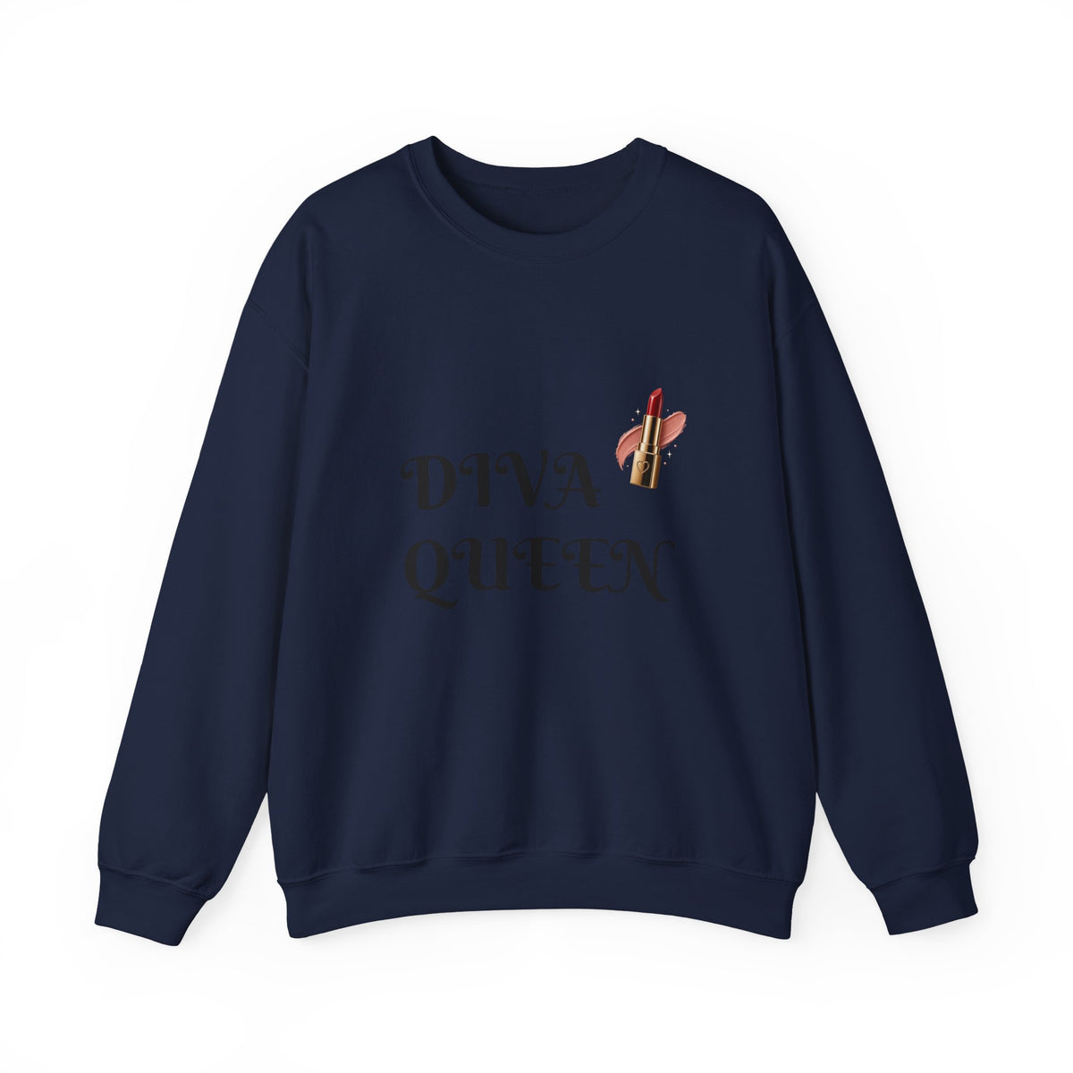 Diva Queen Sweatshirt – Lipstick Graphic Cozy Crewneck for Women