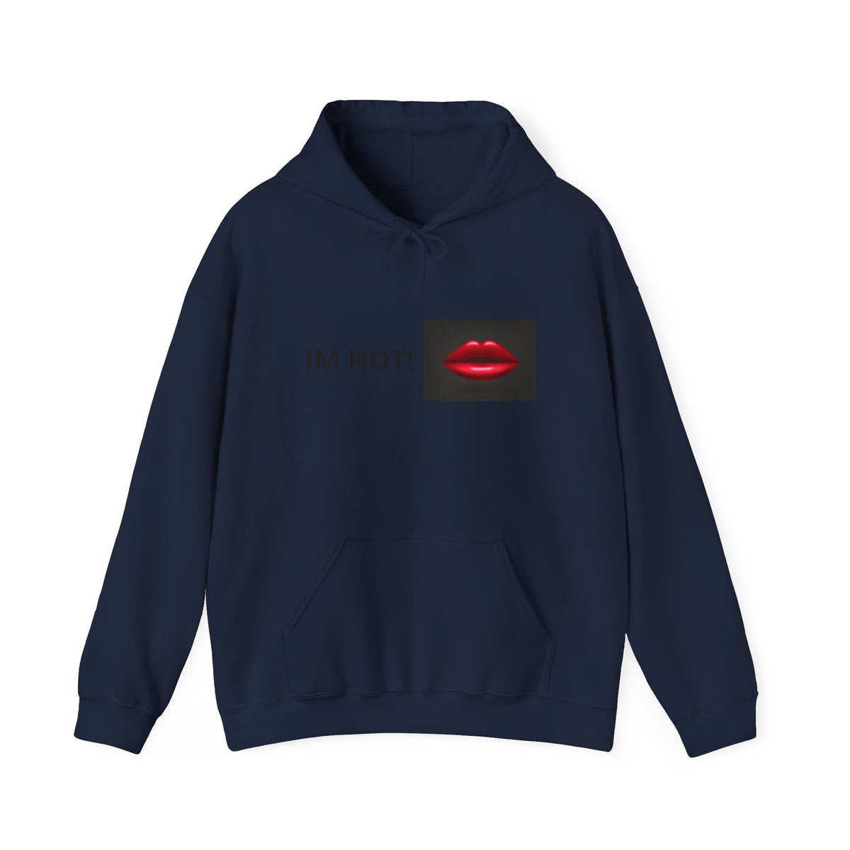 IM HOT! Red Lip Graphic Hoodie — Trendy Statement Pullover
