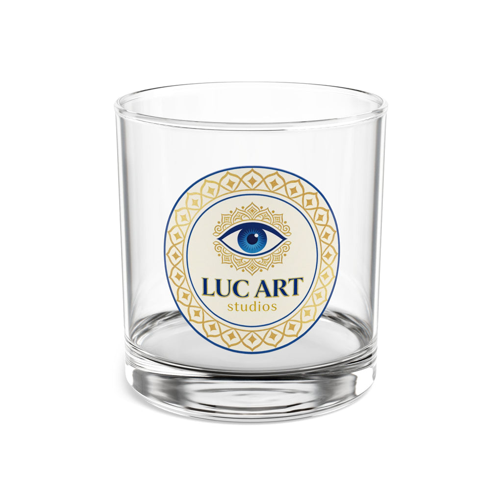 10oz Logo Rocks Glass — Luc Art Studios Branded Whiskey Tumbler
