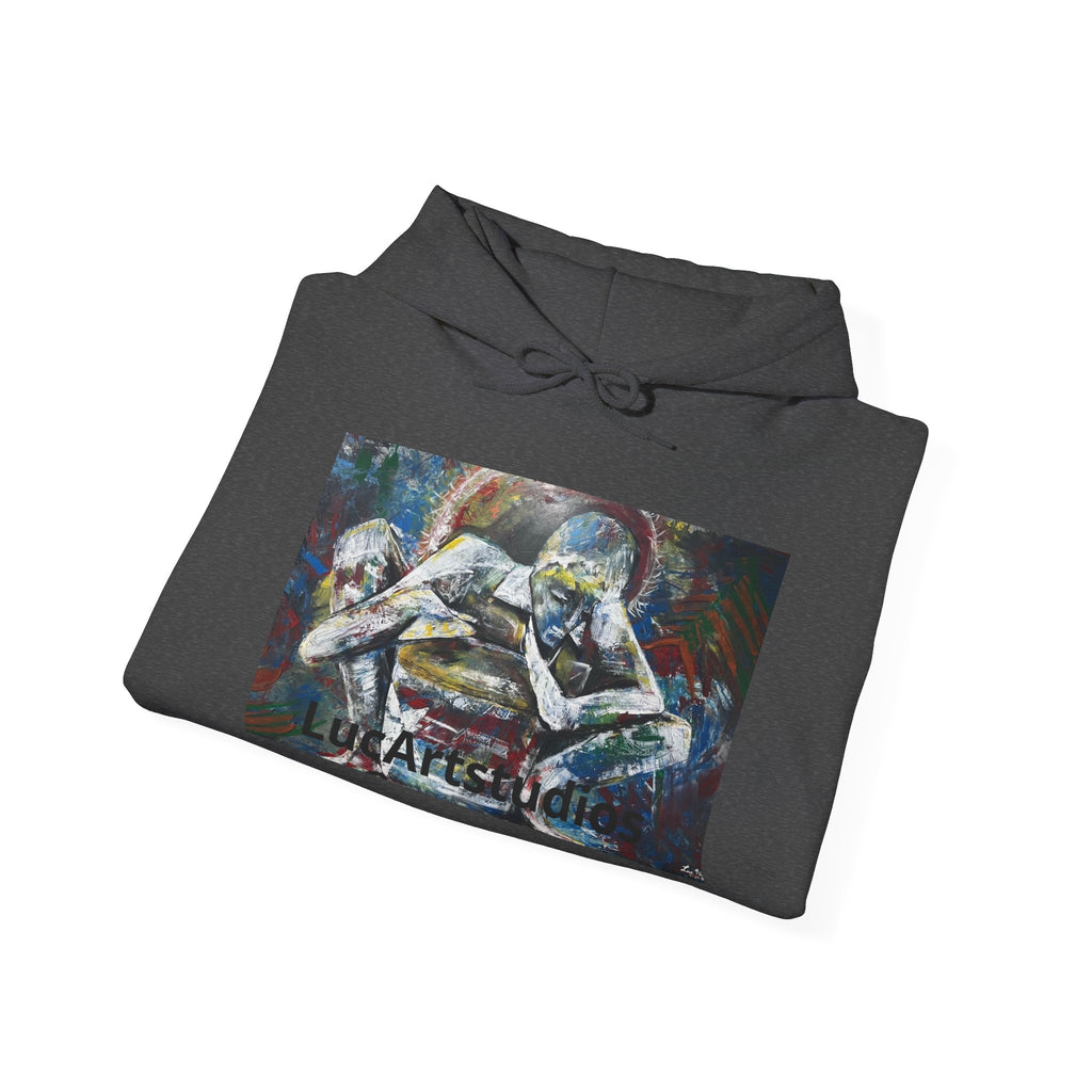 Artistic Embrace Hoodie — Abstract Couple Painting Sweatshirt