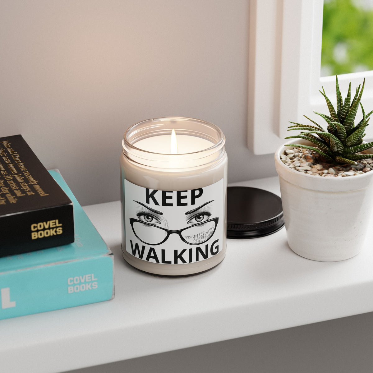 Keep Walking Scented Soy Candle — 9oz Motivational Glass Jar Candle