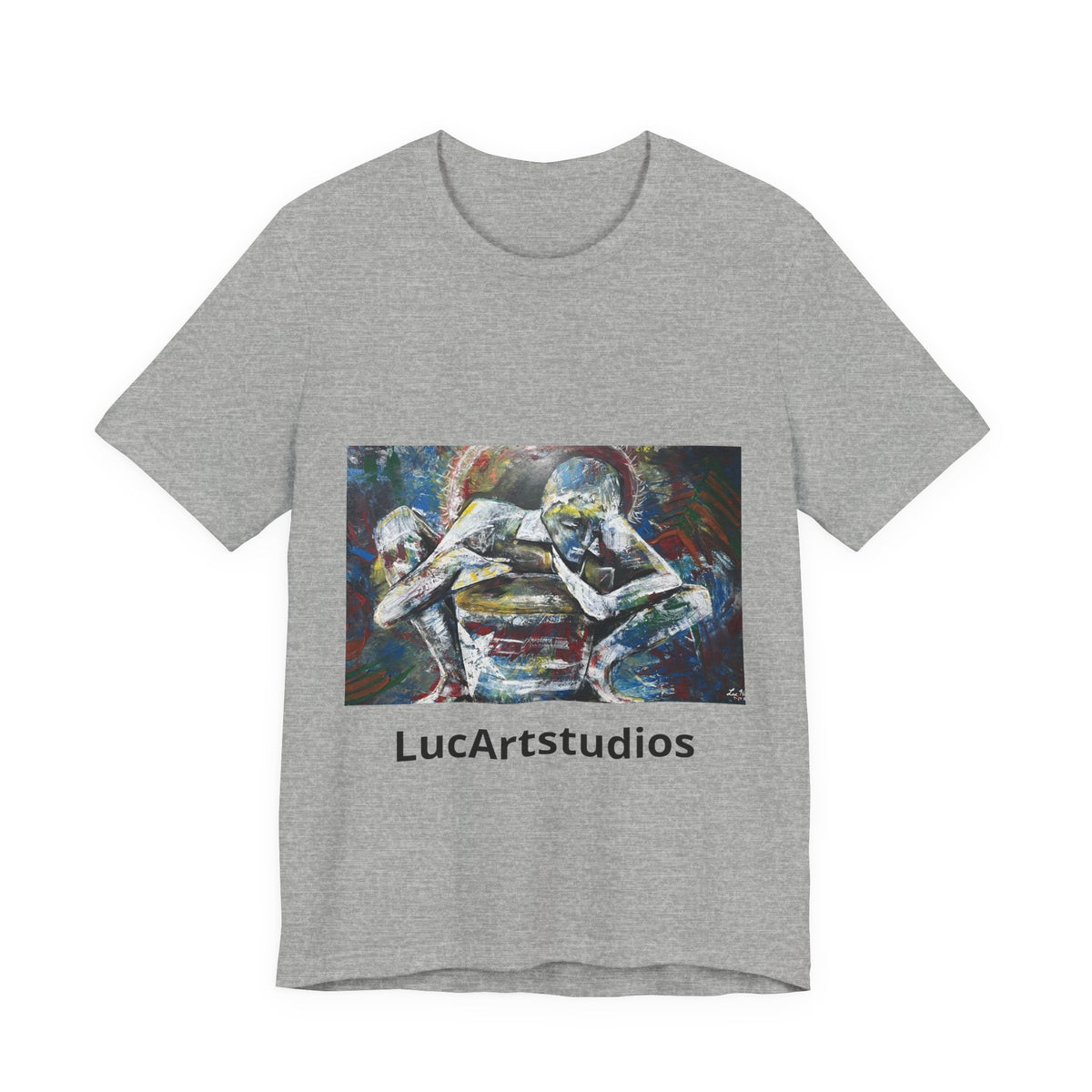 Abstract Figurative Art Tee — LucArtstudios Printed Short Sleeve T‑Shirt